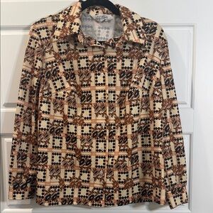 Vintage 1970/80s Blouse Lady Devon Union Made Polyester Size 40
